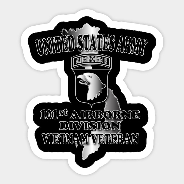 101st Airborne Division- Vietnam Veteran Sticker by Relaxed Lifestyle Products